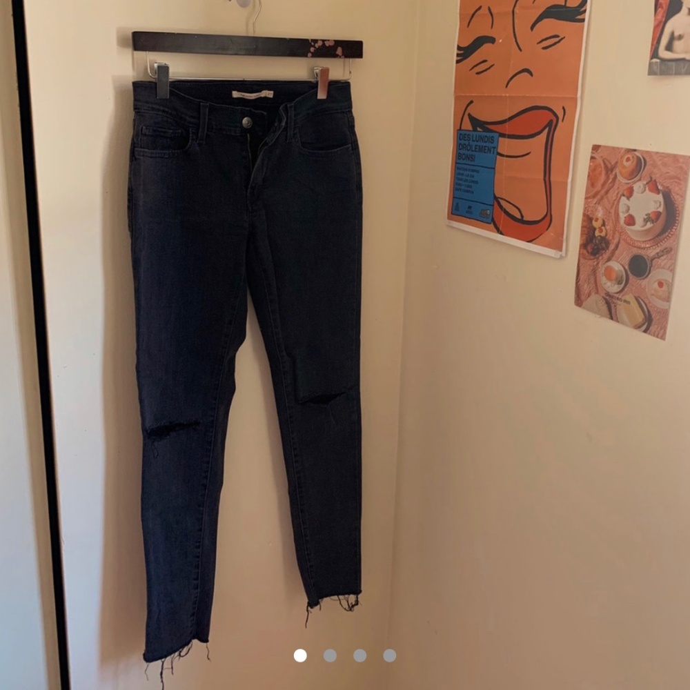 Levi's Washed Black Skinny Jeans Low Rise